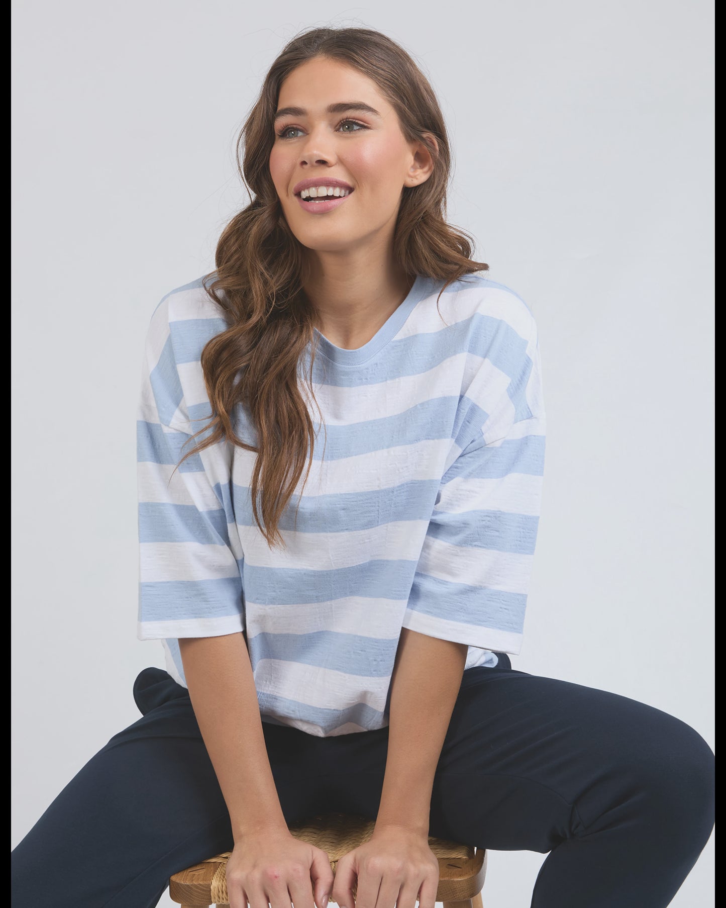 Maizie Sweat Sky Blue Stripe