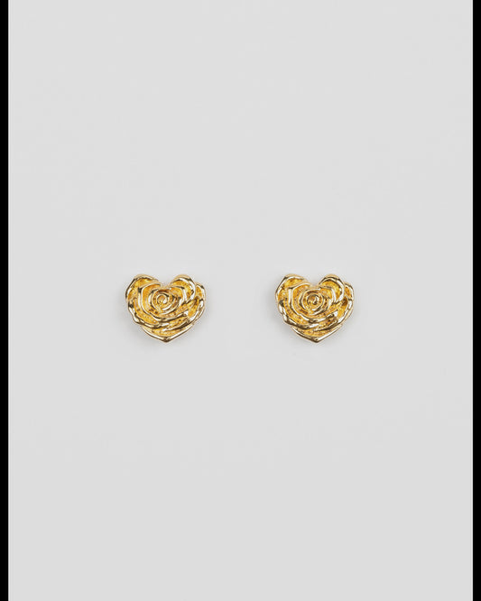 Heart Flower Studs