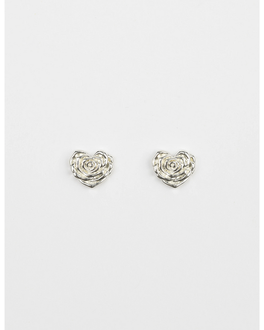 Heart Flower Studs