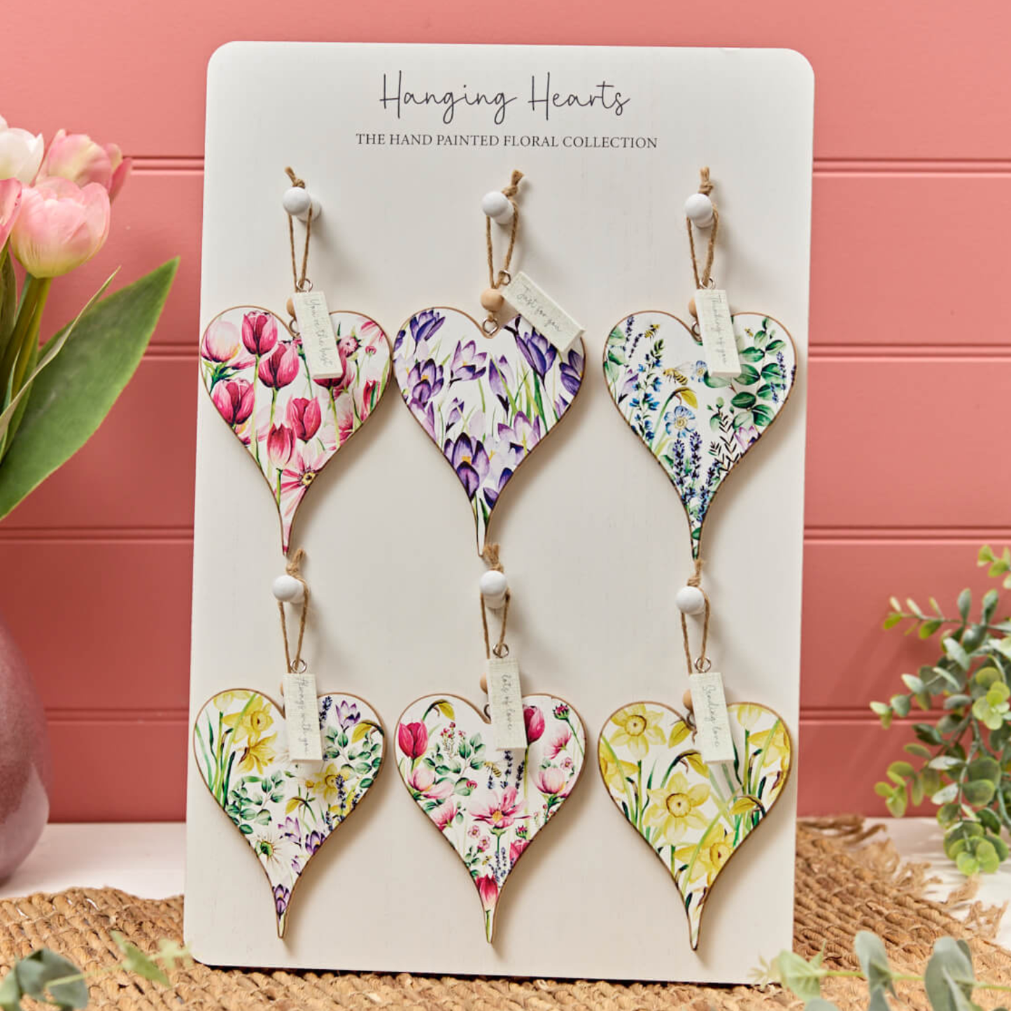 Wooden Floral Heart