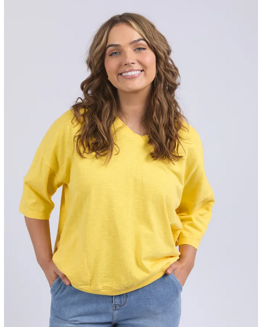 Maizie Vee Neck Sweat Lemon