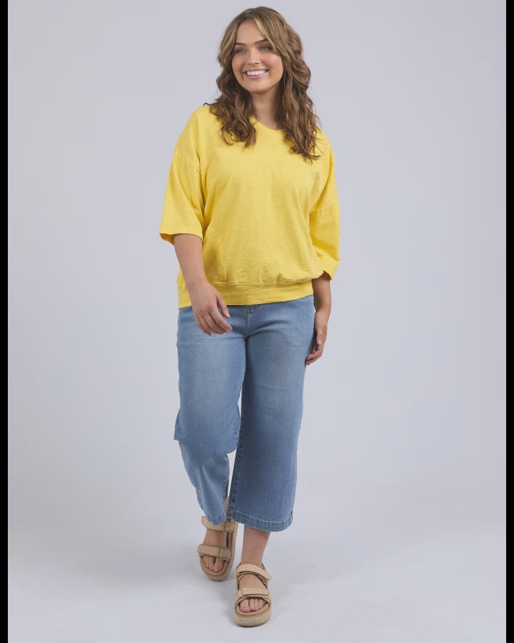 Maizie Vee Neck Sweat Lemon
