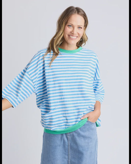 Maizie Sweat Azure Stripe