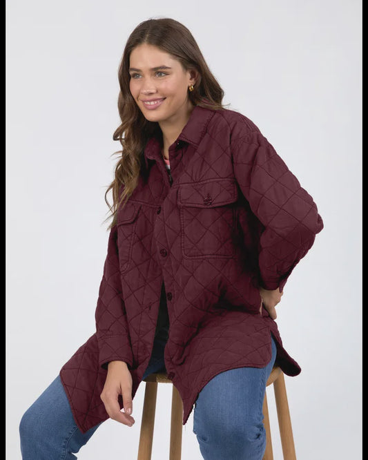 Katie Quilted Shacket Plum