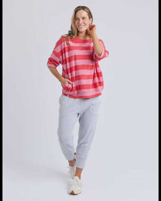Maizie Sweat Cayenne Stripe