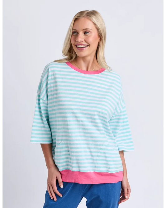 Maizie Stripe Ringer Tonic Blue