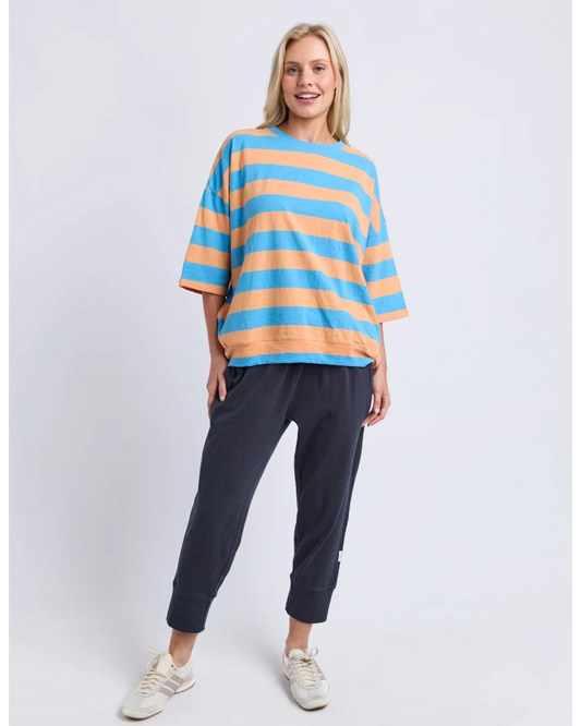 Maizie Stripe Sweat Azure Blue
