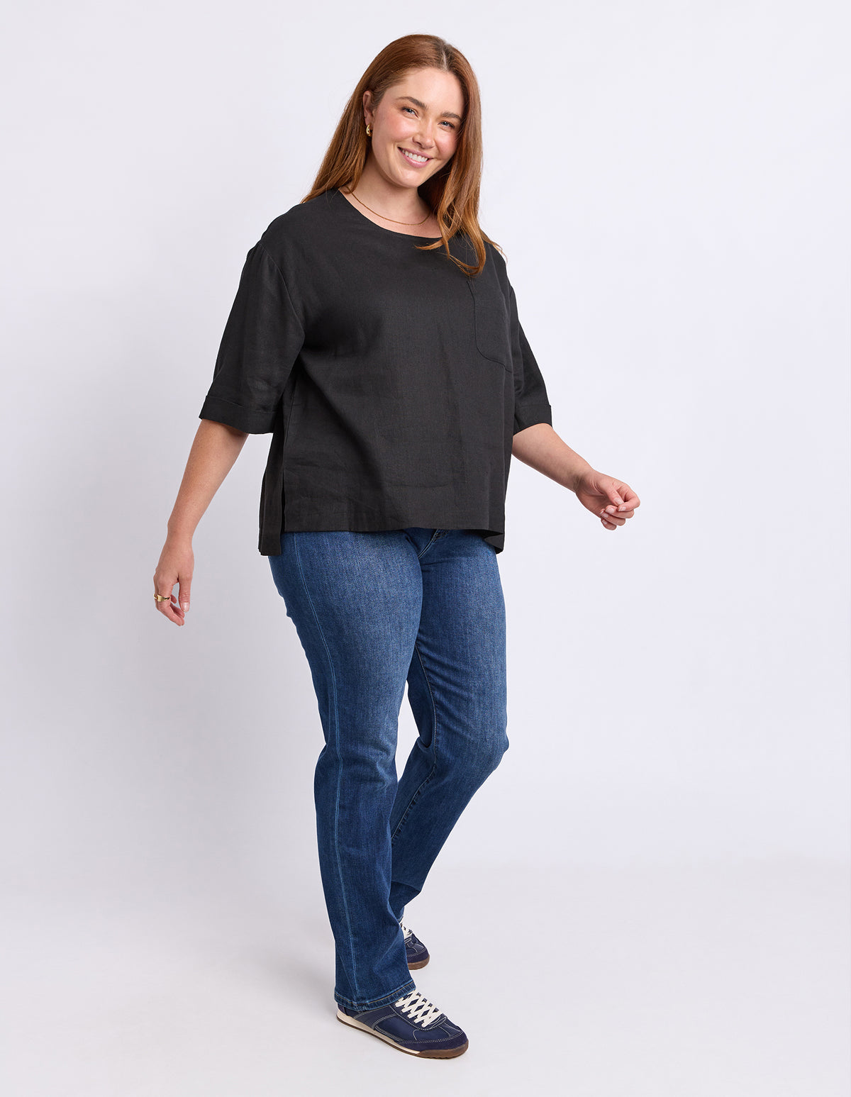 Tilly Woven Tee Black