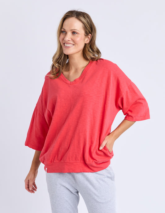 Maizie Sweat Vee Neck Cayenne