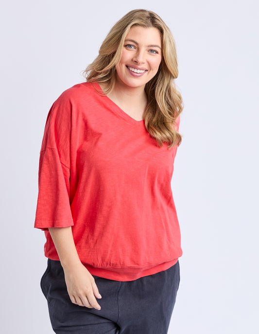 Maizie Sweat Vee Neck Cayenne