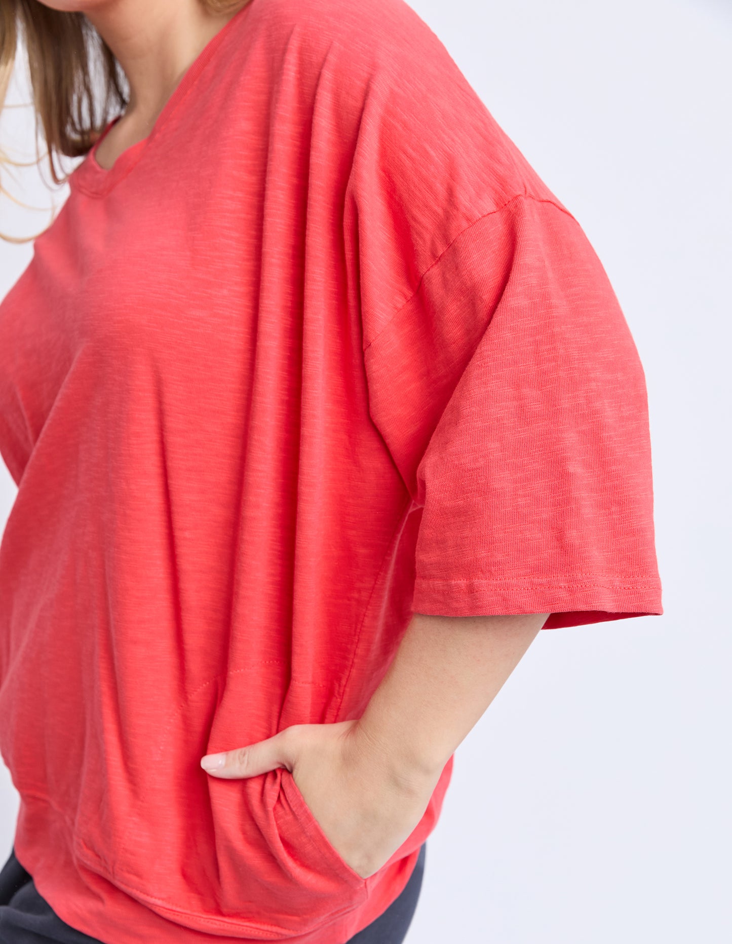 Maizie Sweat Vee Neck Cayenne