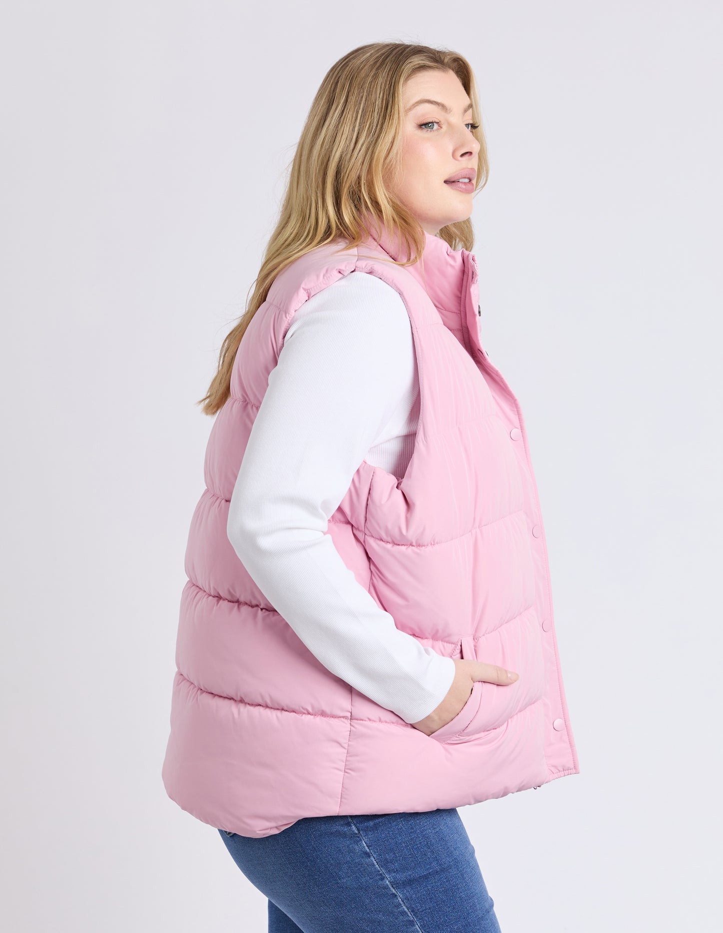 Core Puffer Vest Soft Pink