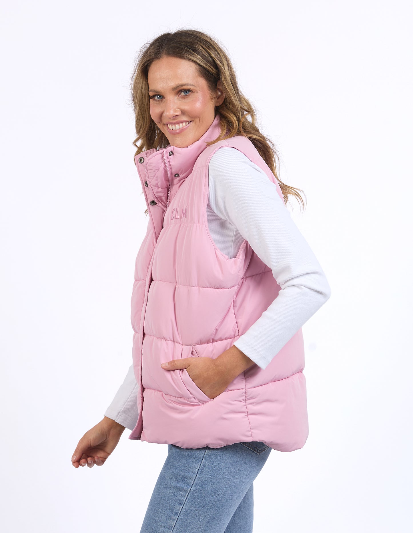 Core Puffer Vest Soft Pink