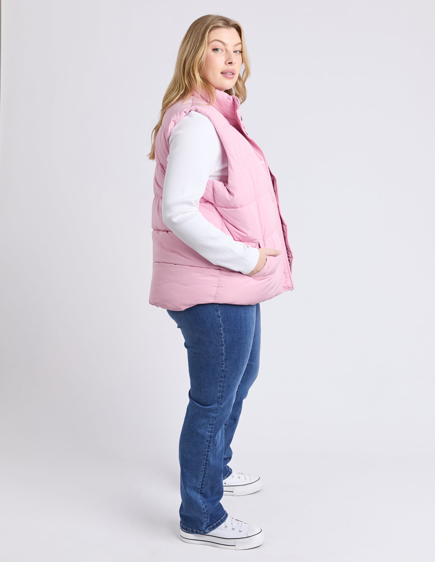 Core Puffer Vest Soft Pink