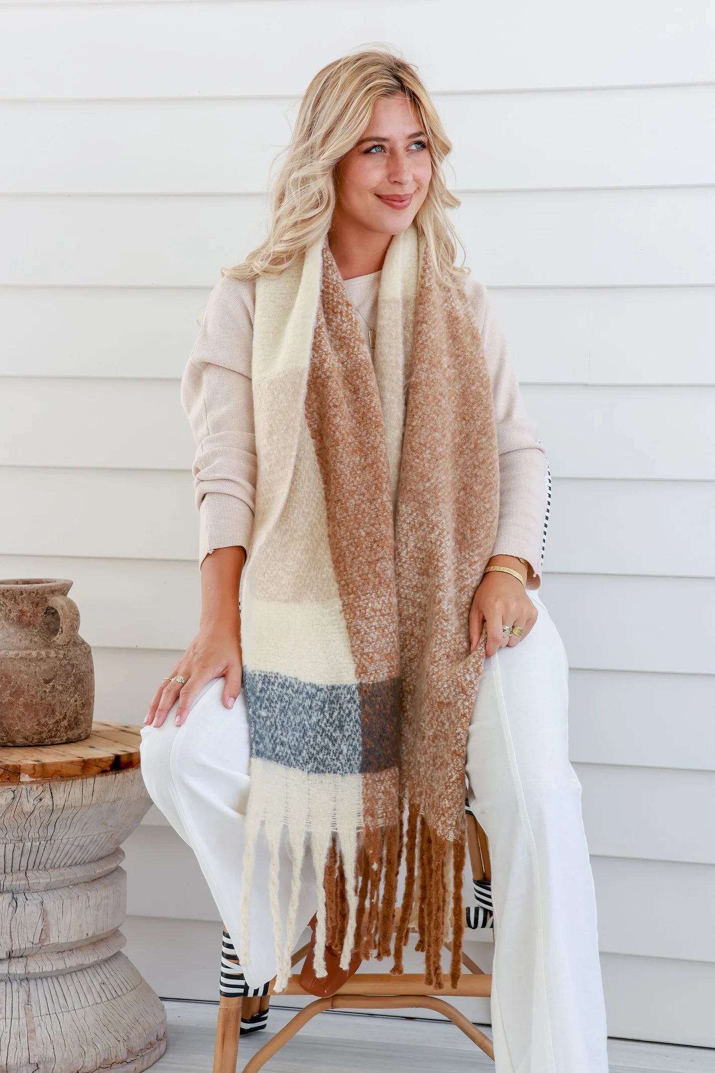 Oversized Plaid Scarf