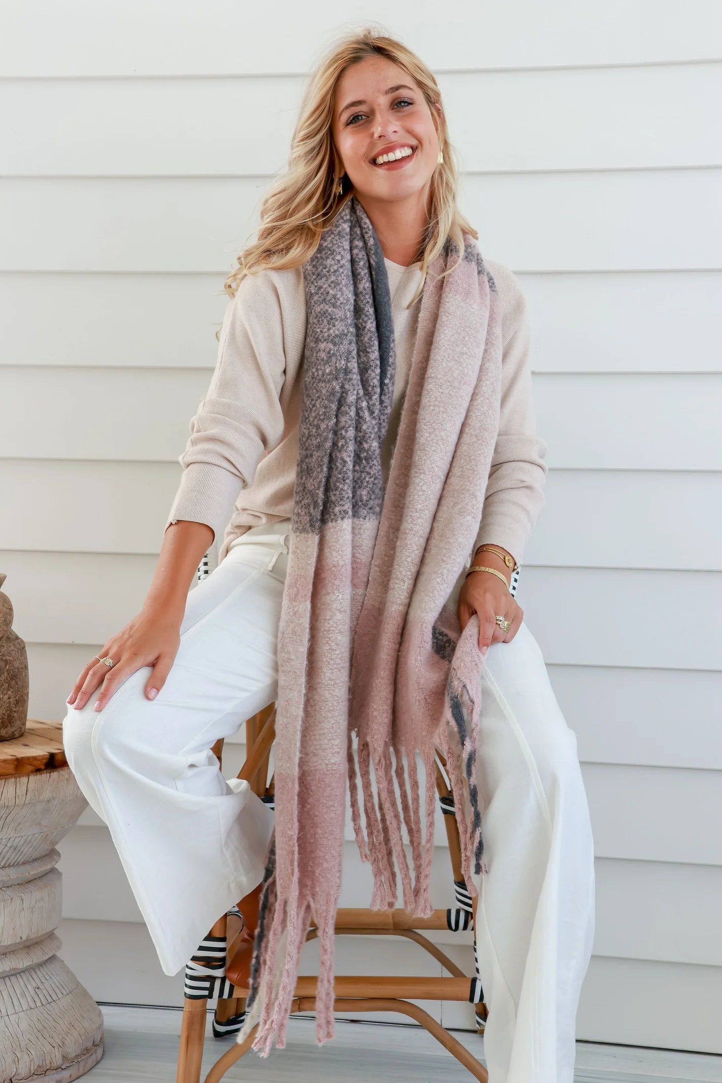 Oversized Plaid Scarf