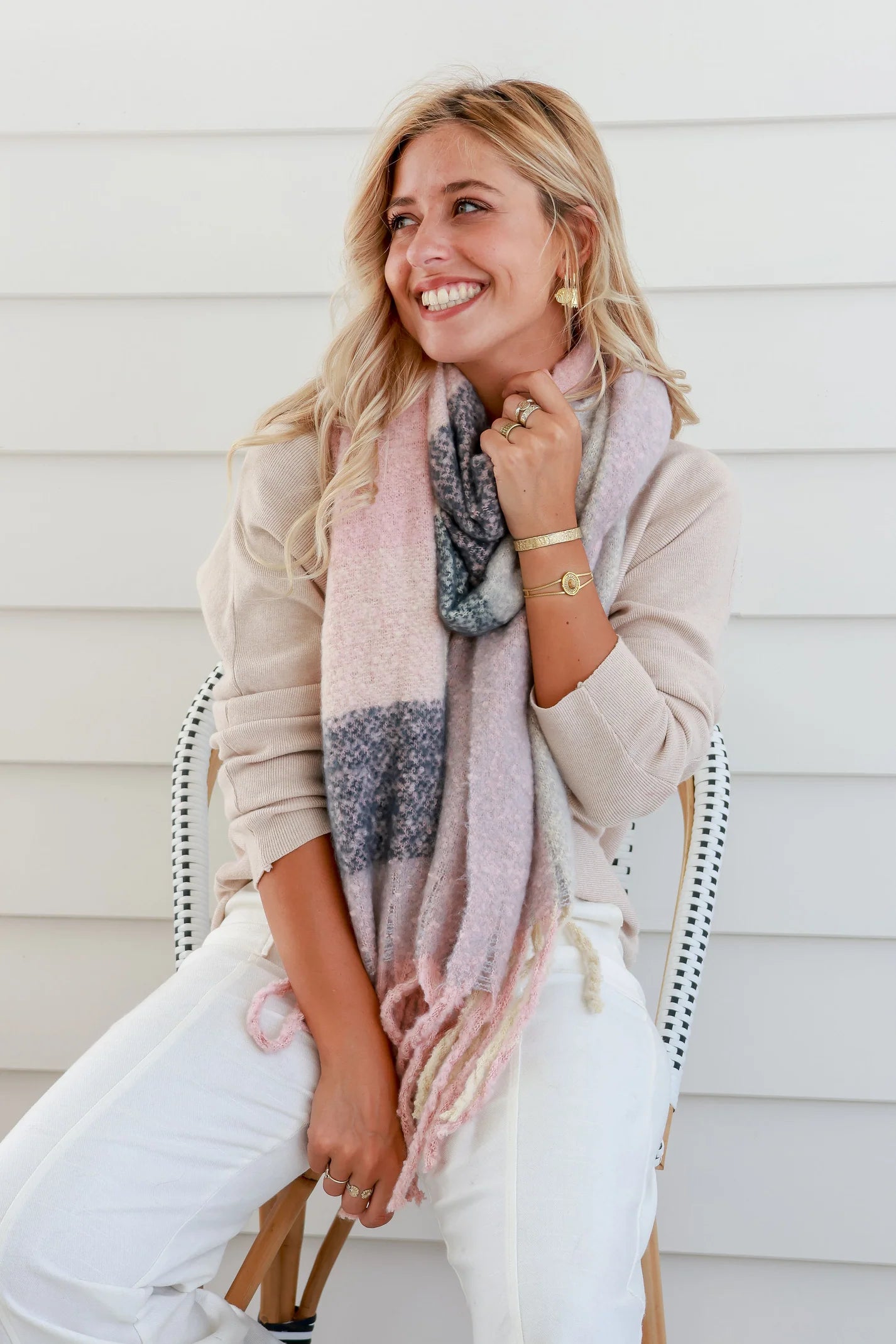 Oversized Plaid Scarf