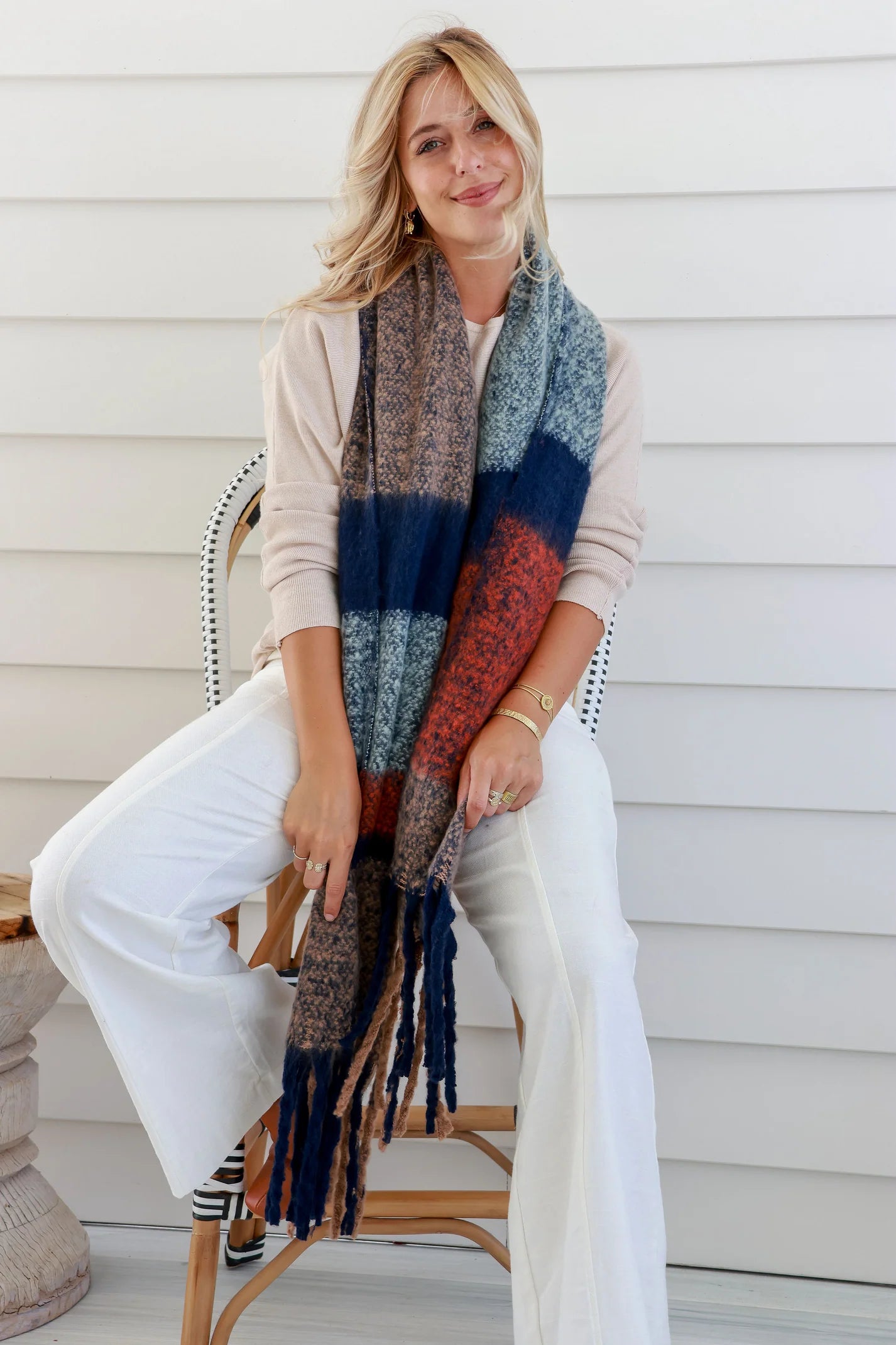 Oversized Plaid Scarf
