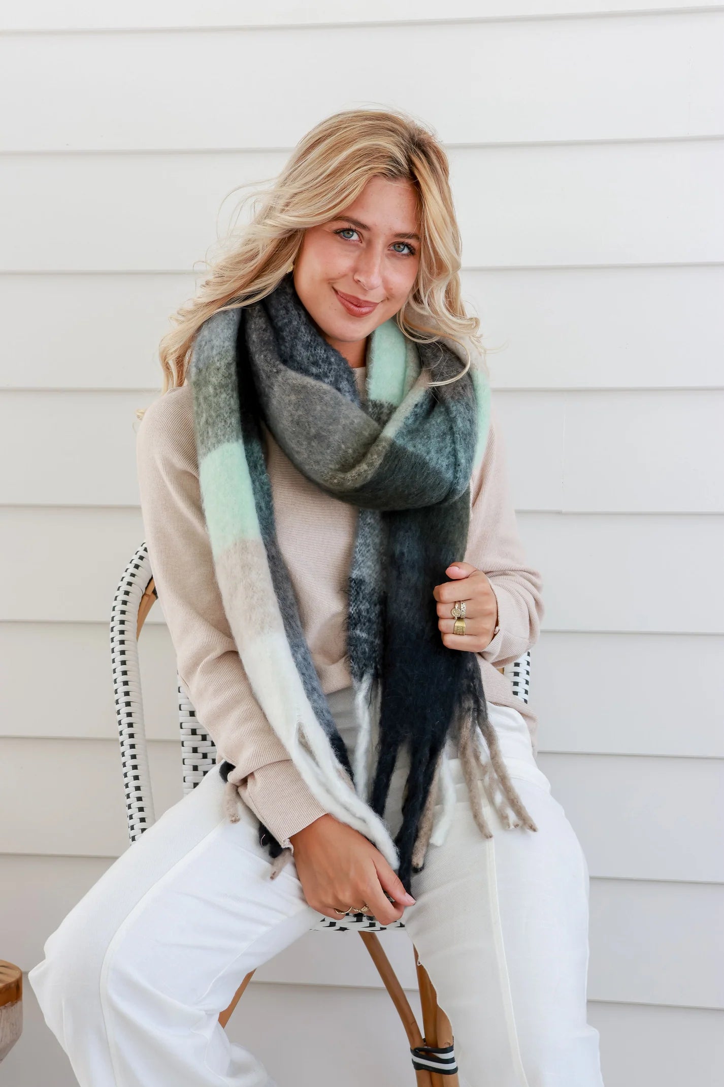 Oversized Plaid Scarf