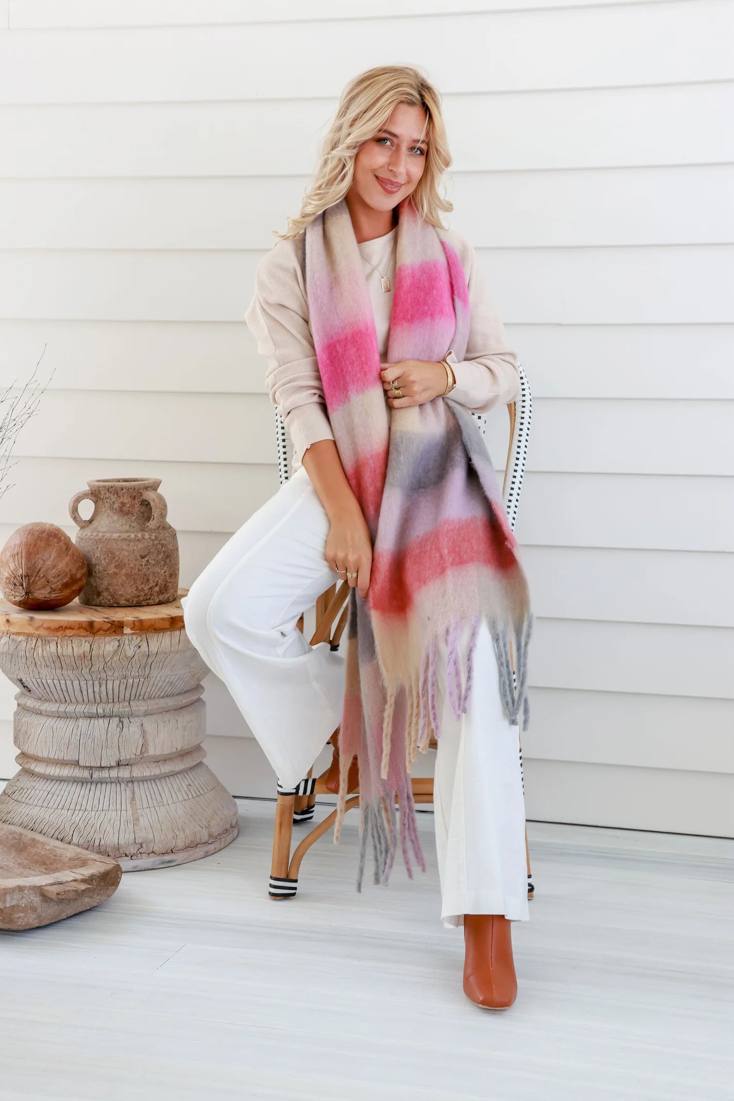 Oversized Plaid Scarf