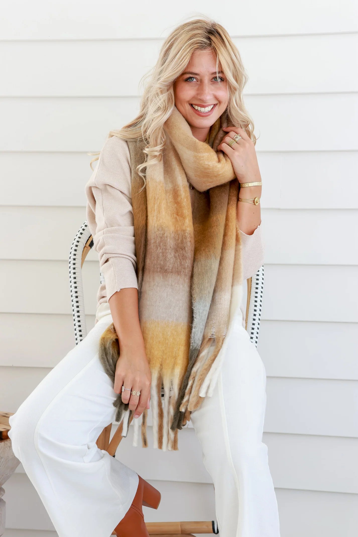 Oversized Plaid Scarf