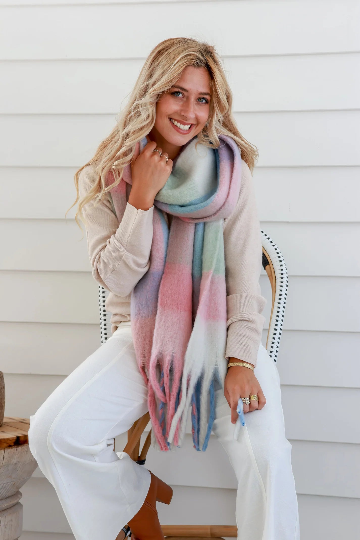 Oversized Plaid Scarf