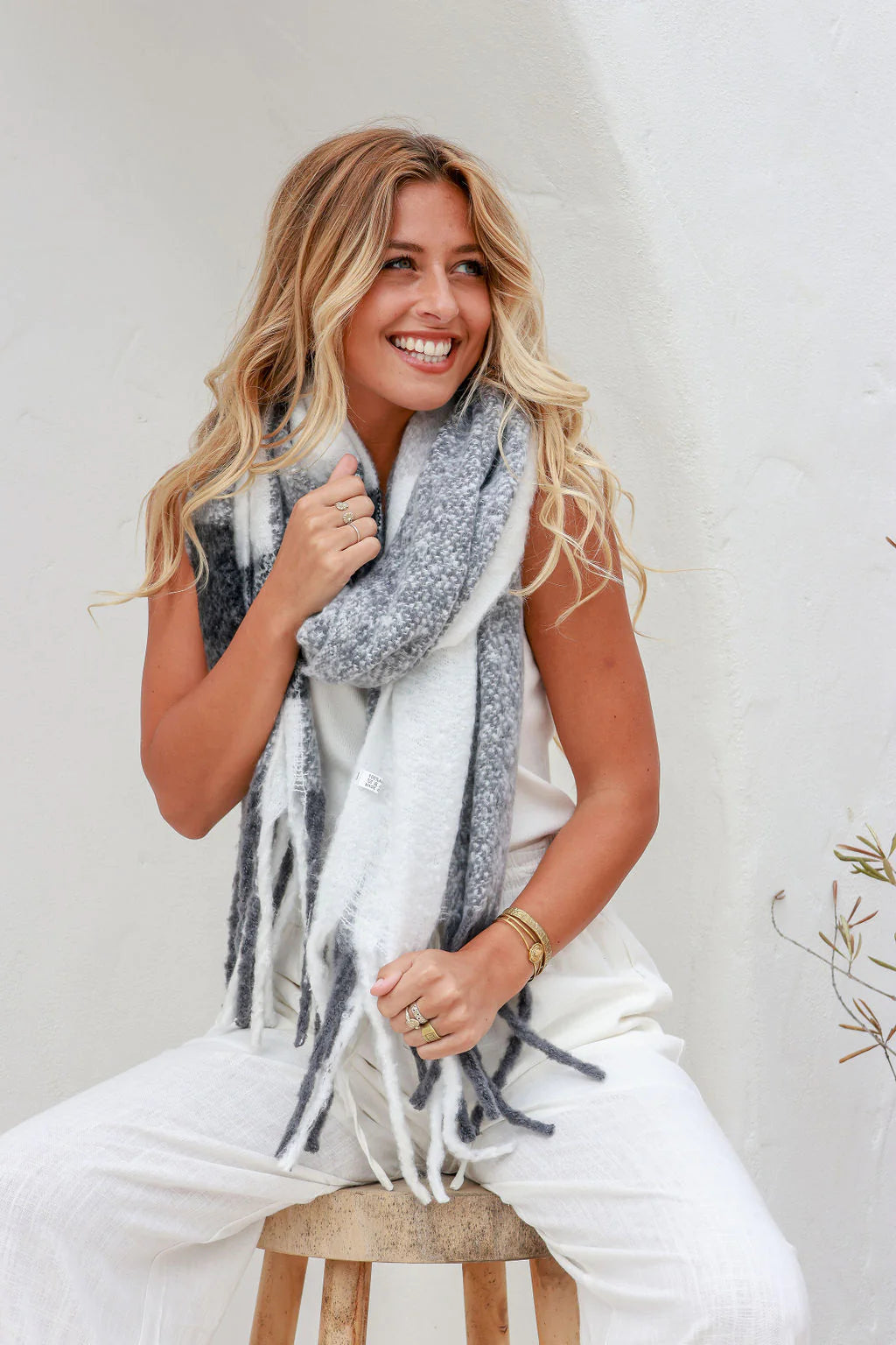 Oversized Plaid Scarf