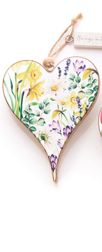 Wooden Floral Heart