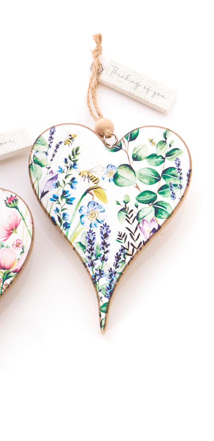 Wooden Floral Heart