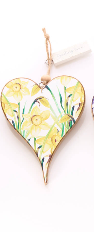 Wooden Floral Heart