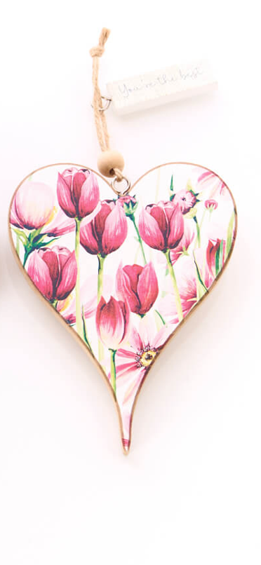 Wooden Floral Heart