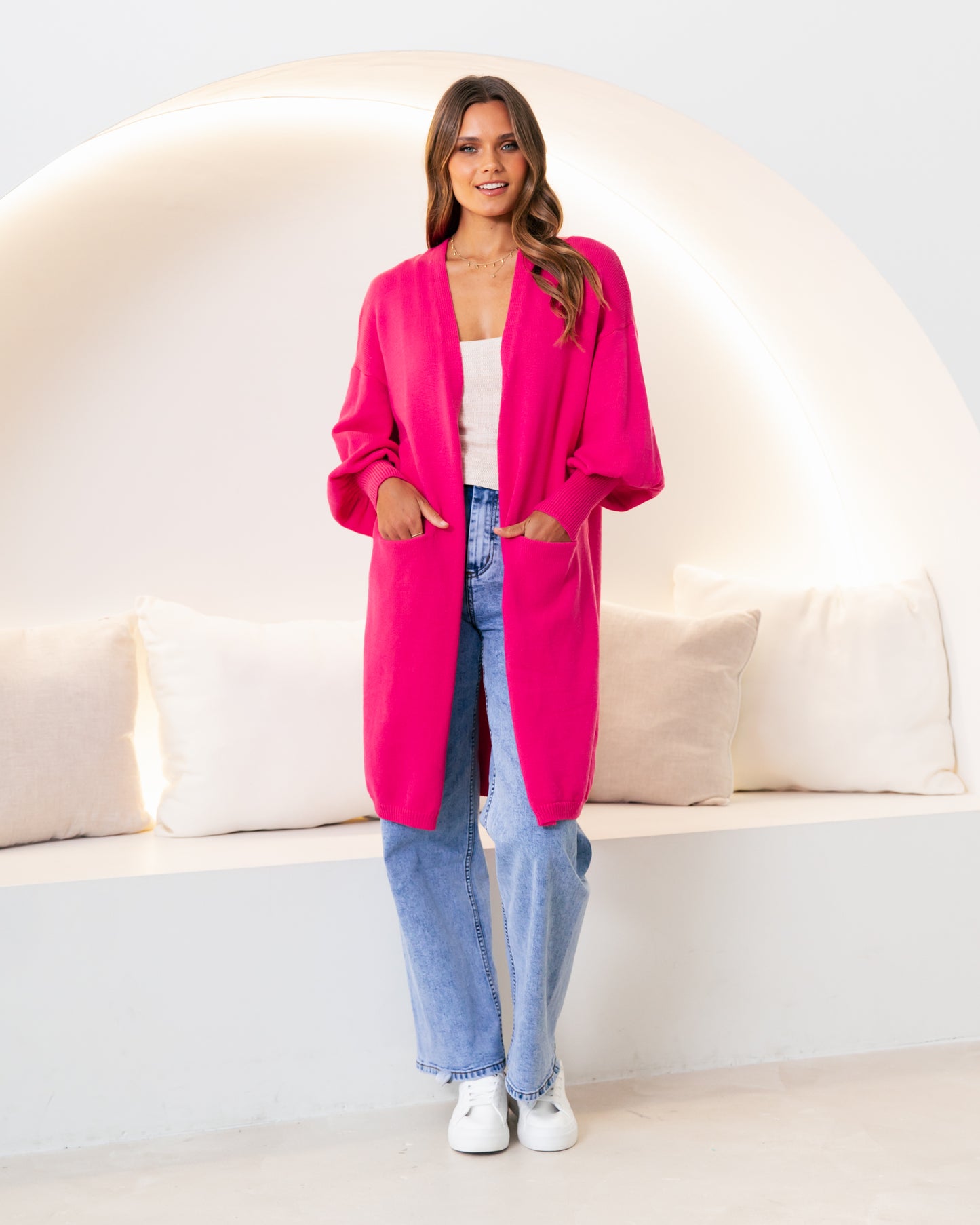 Pink Midi Cardigan