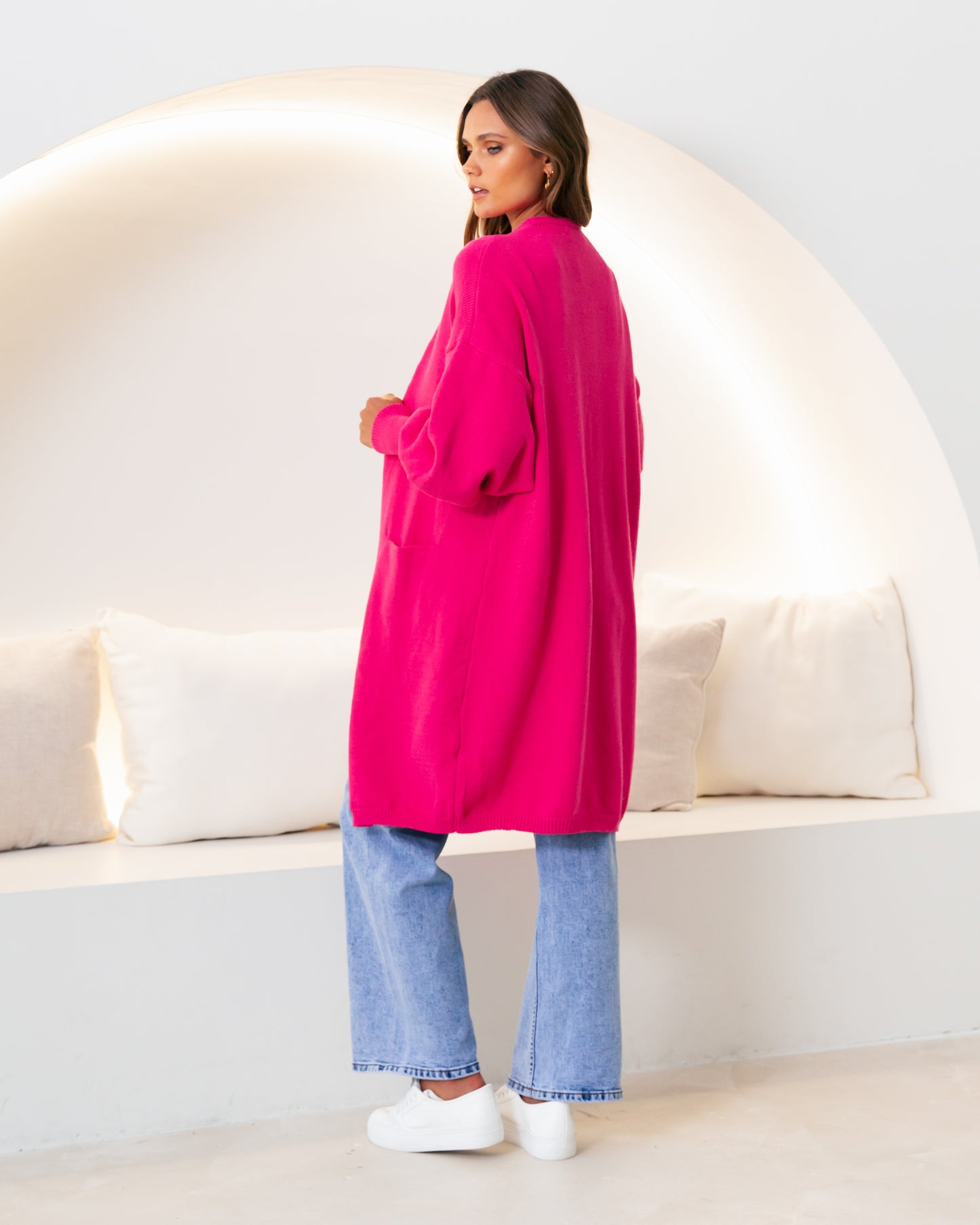 Pink Midi Cardigan