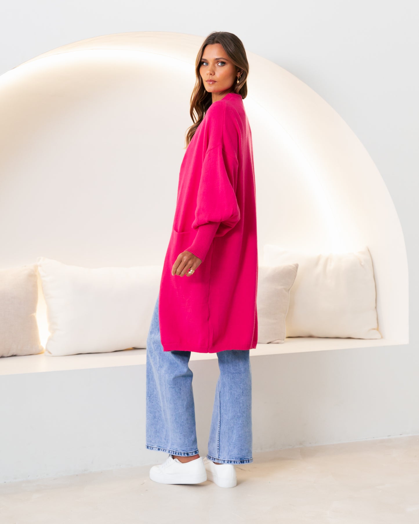 Pink Midi Cardigan