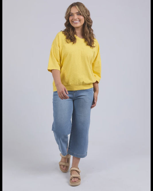 Maizie Vee Neck Sweat Lemon