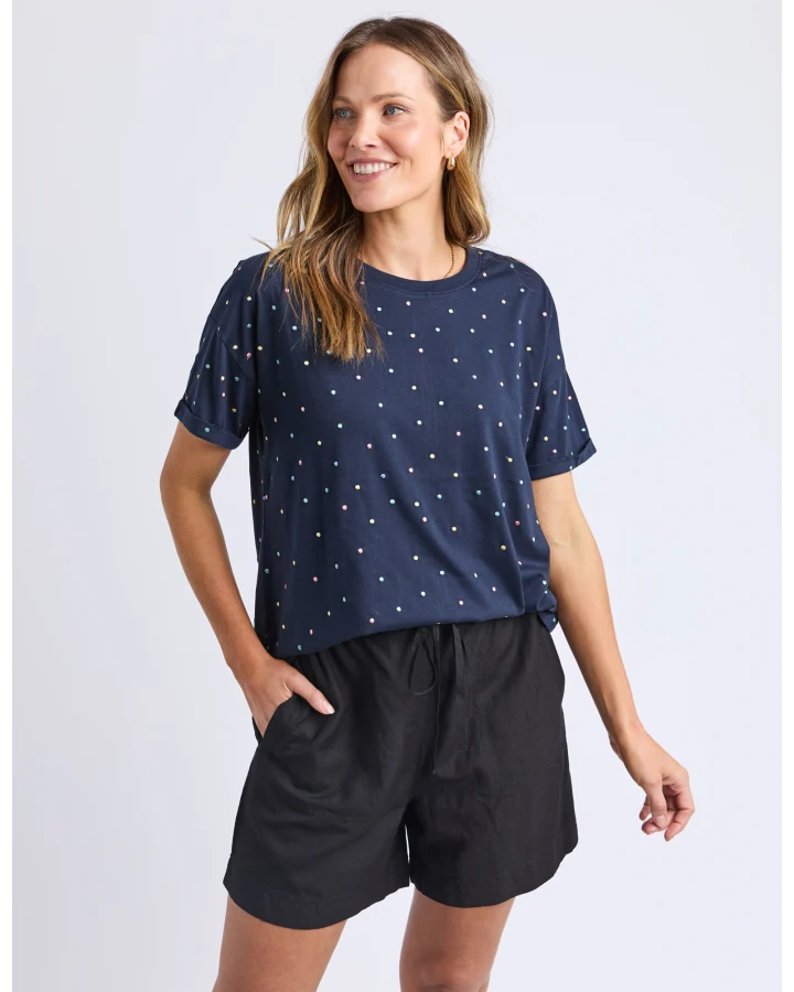 Festive Spot Tee Navy