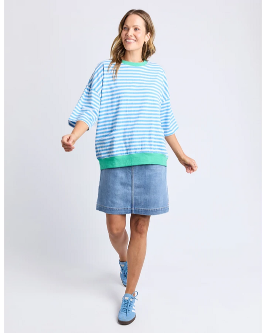 Maizie Sweat Azure Stripe
