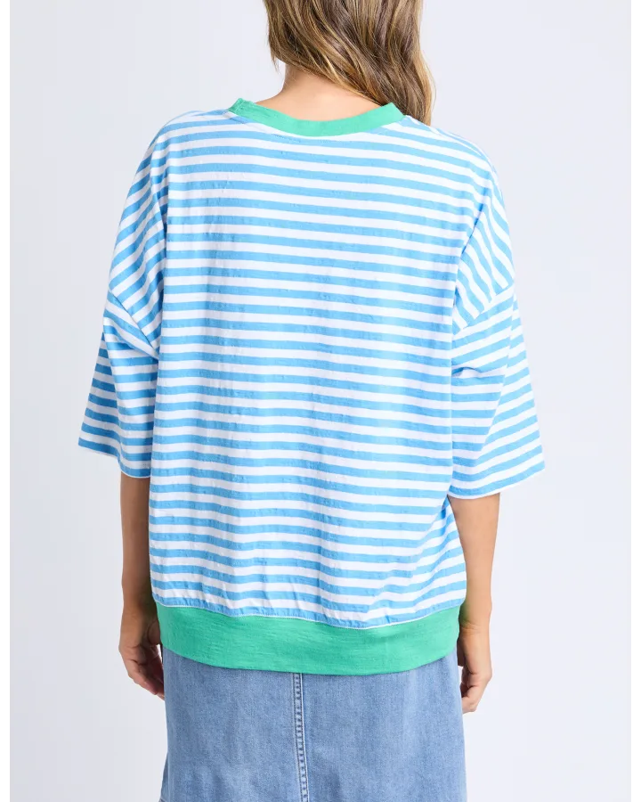 Maizie Sweat Azure Stripe