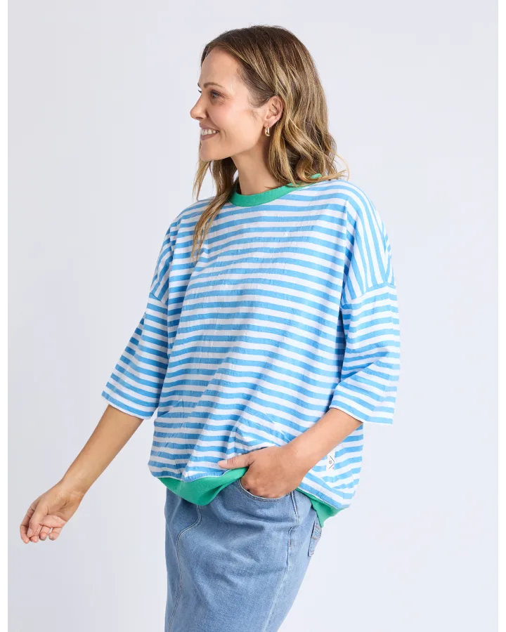 Maizie Sweat Azure Stripe