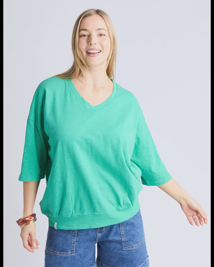 Maizie Sweat Vee Neck Gumdrop Green