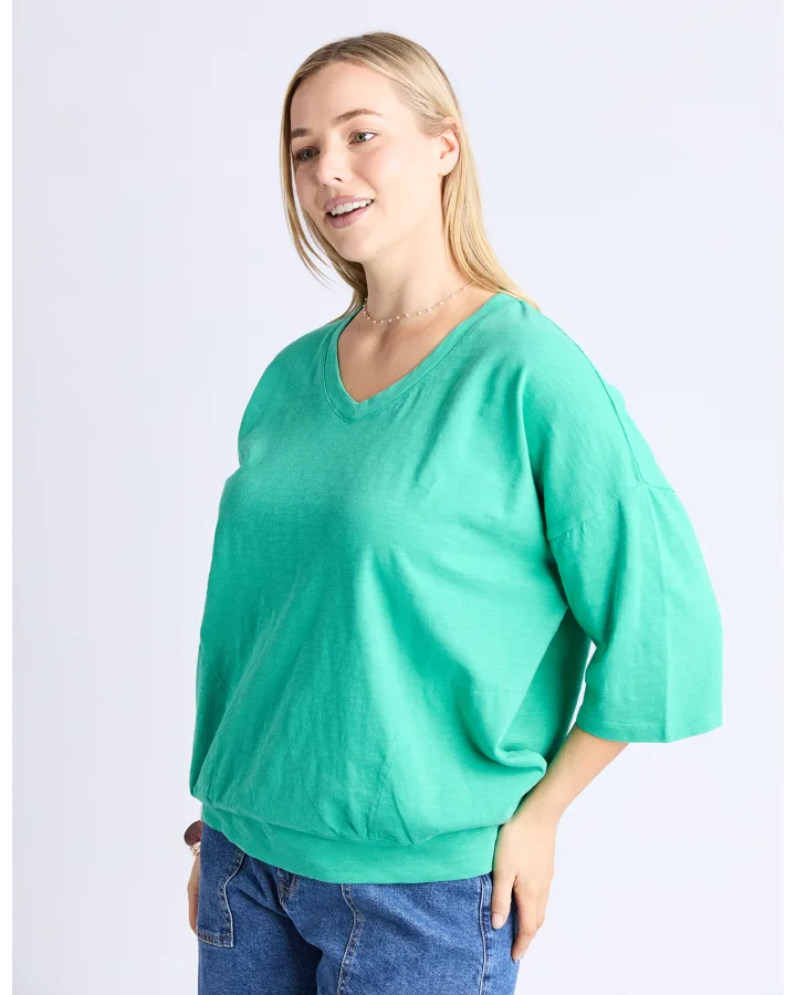 Maizie Sweat Vee Neck Gumdrop Green