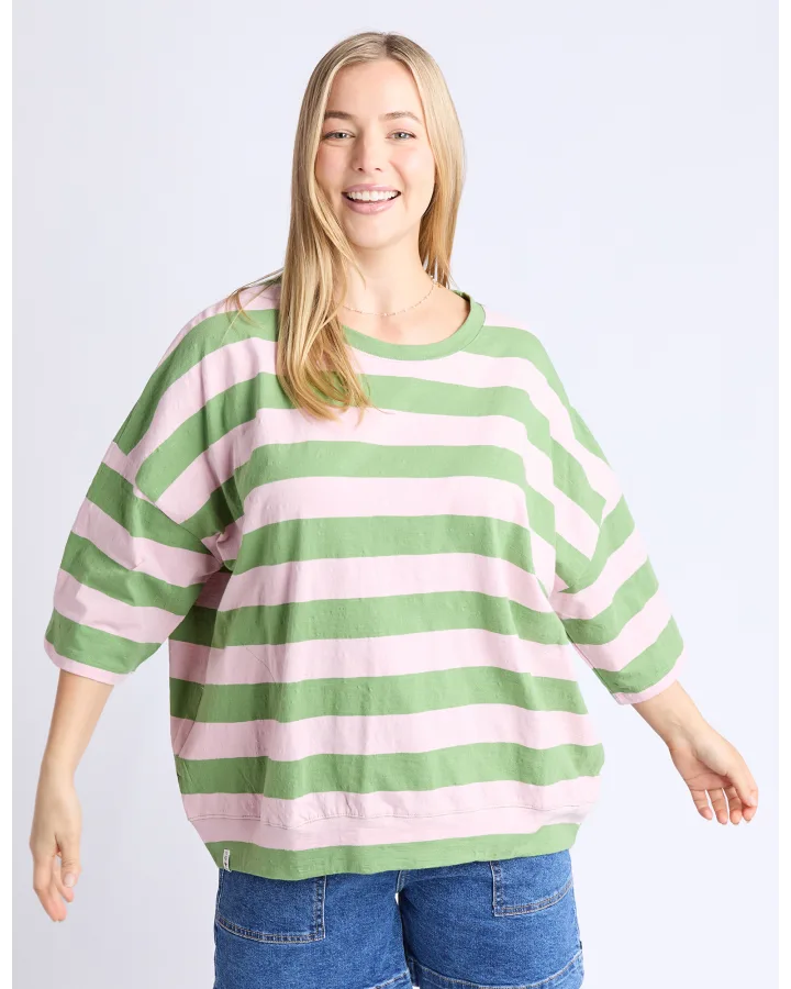 Maizie Sweat Forest Stripe