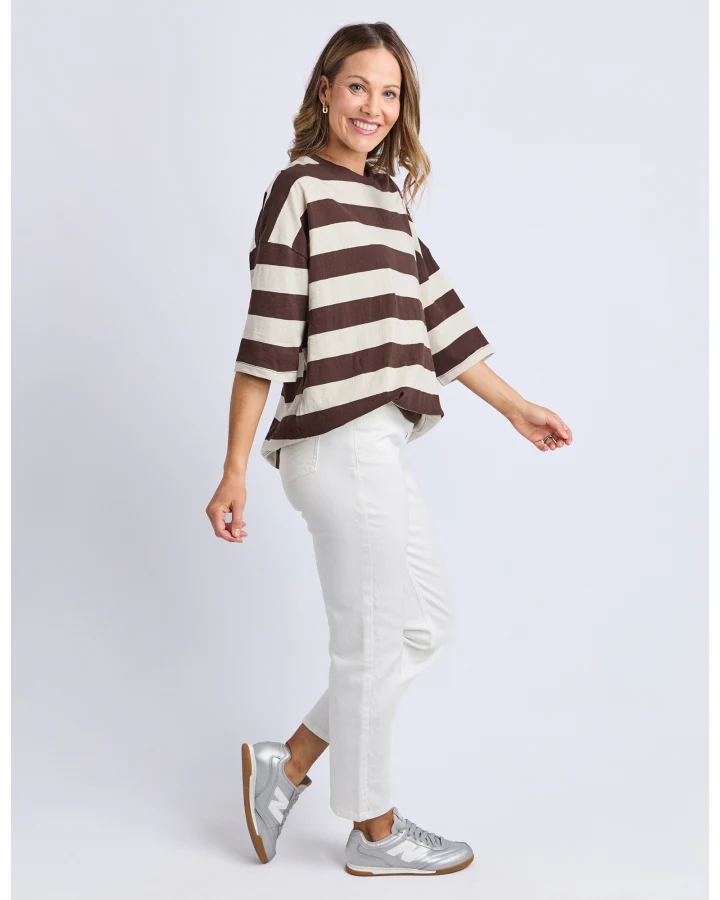 Maizie Stripe Sweat Coffee