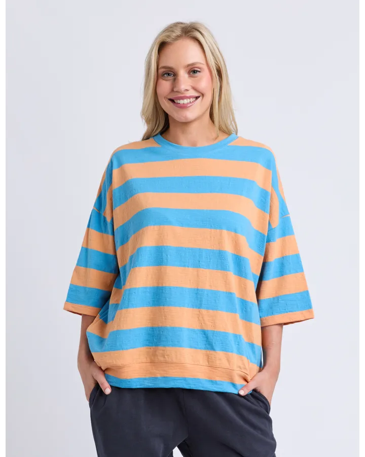 Maizie Stripe Sweat Azure Blue