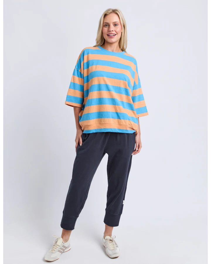 Maizie Stripe Sweat Azure Blue