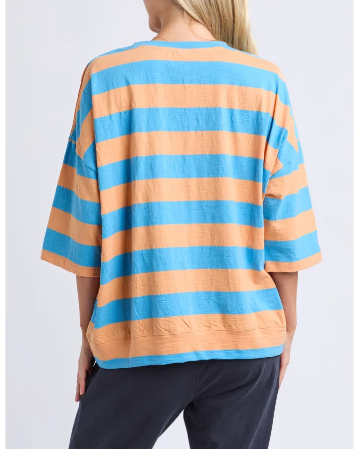 Maizie Stripe Sweat Azure Blue