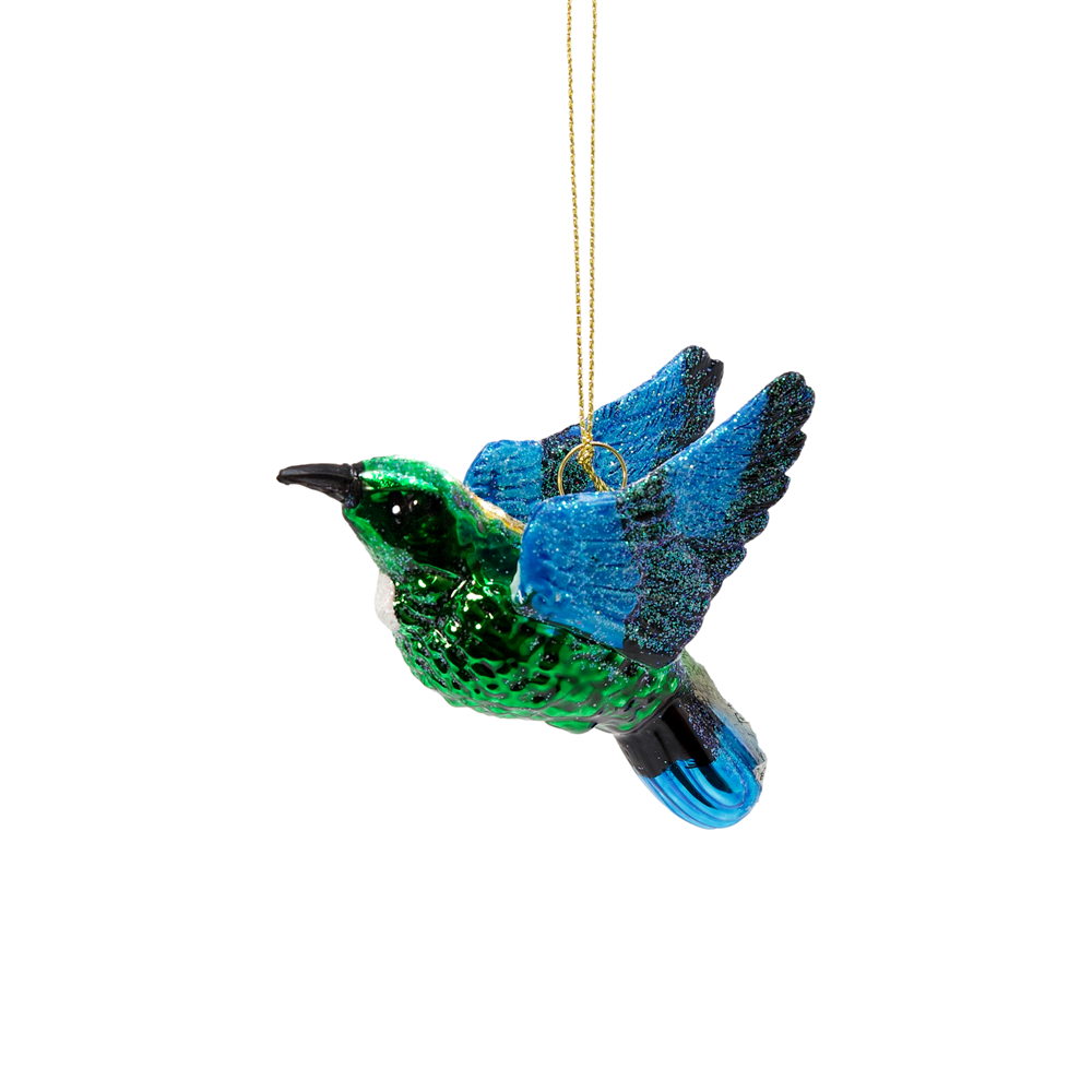 Glass Kiwi Christmas Decoration