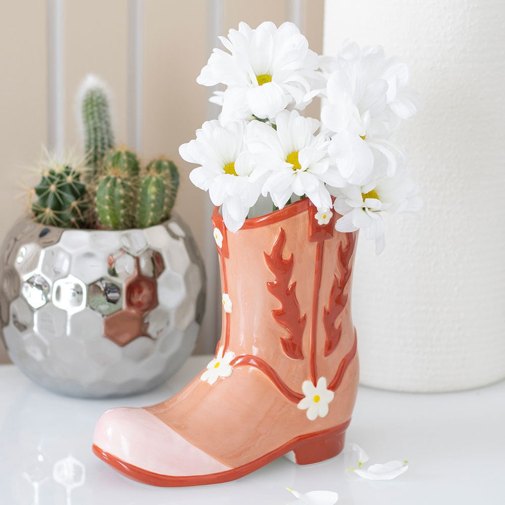 Cowboy Boot Vase