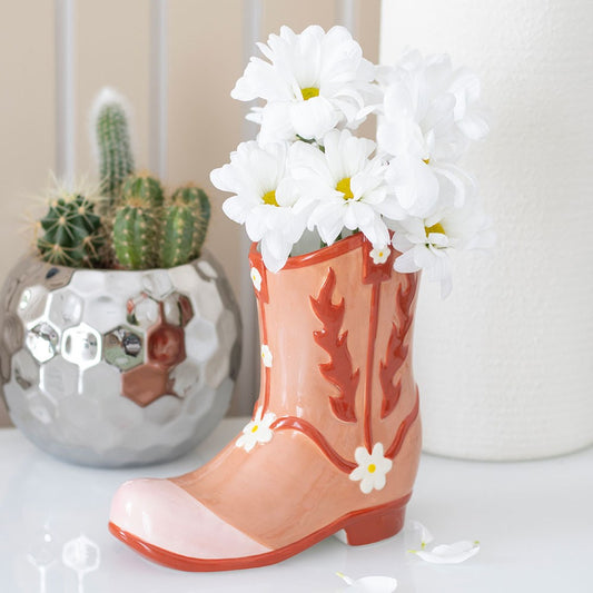 Cowboy Boot Vase