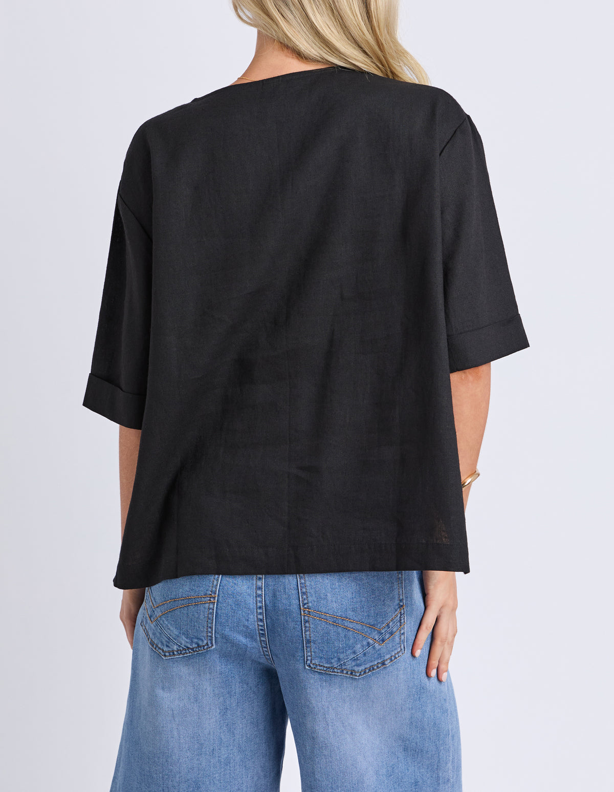 Tilly Woven Tee Black